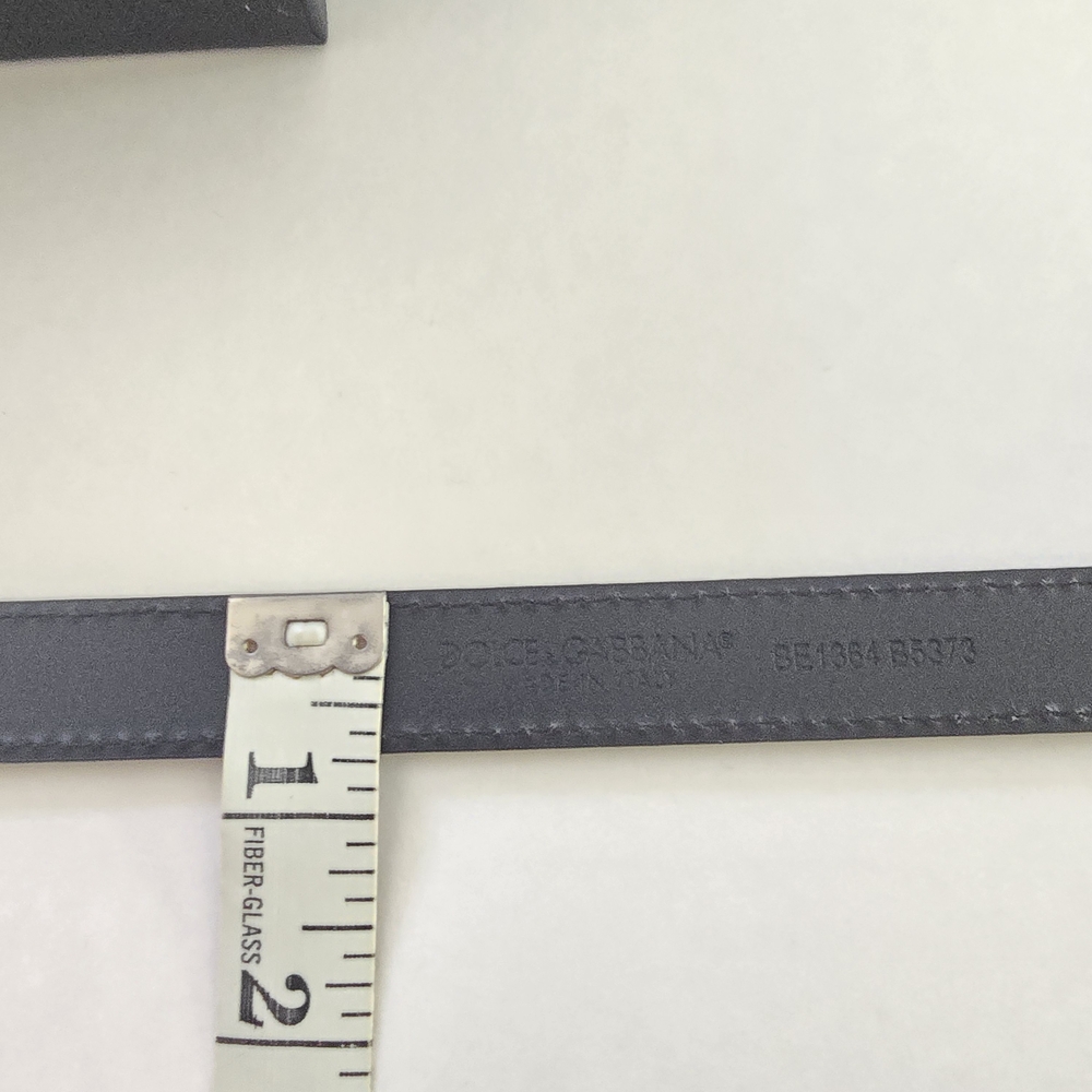 Dolce & Gabbana Black Leather Belt with Gold Buckle - Picture 3 of 4